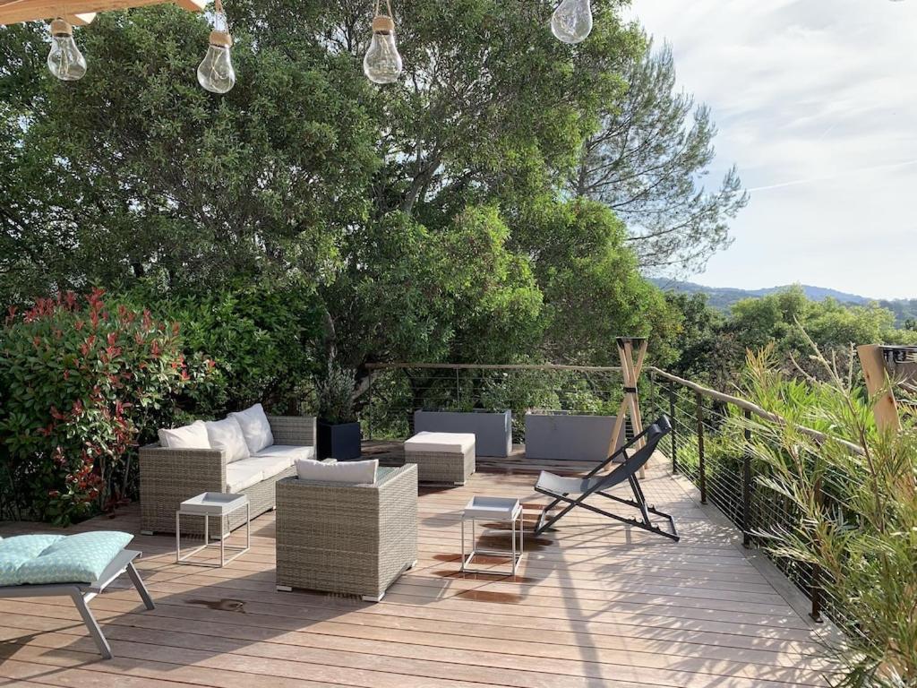 Villa Les Restanques Maison Des Chenes Vue Mer 6 Personnes à Grimaud Extérieur photo